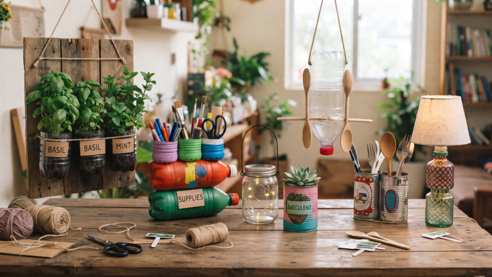 How to Turn Old Bottles, Jars, and Packaging into Useful Household Items
