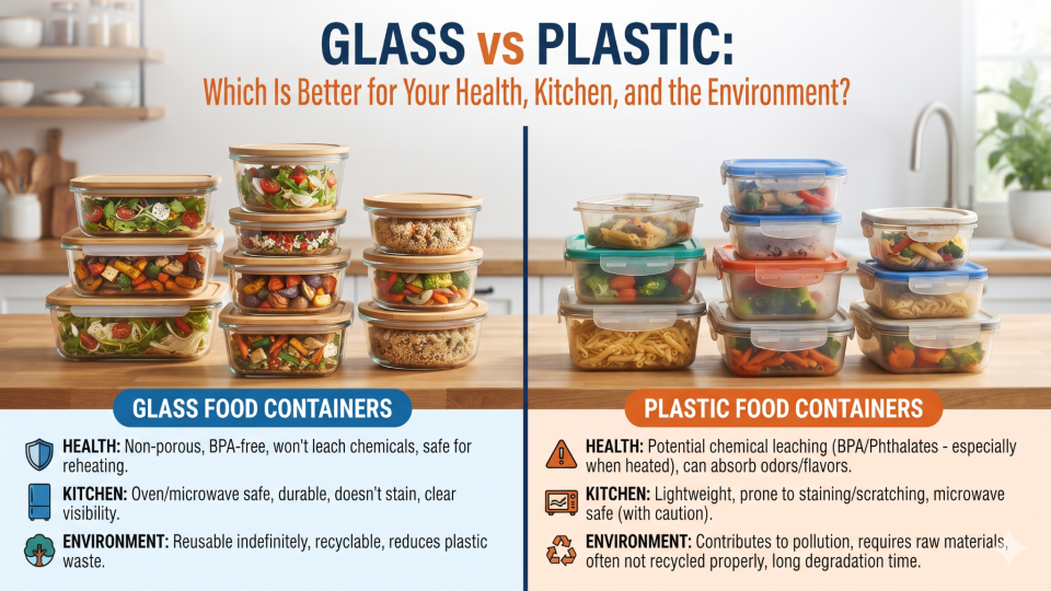 Glass Food Containers vs Plastic: Which Is Better for Your Health, Kitchen, and the Environment?
